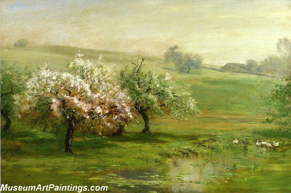 Landscape Paintings Blossoming Trees