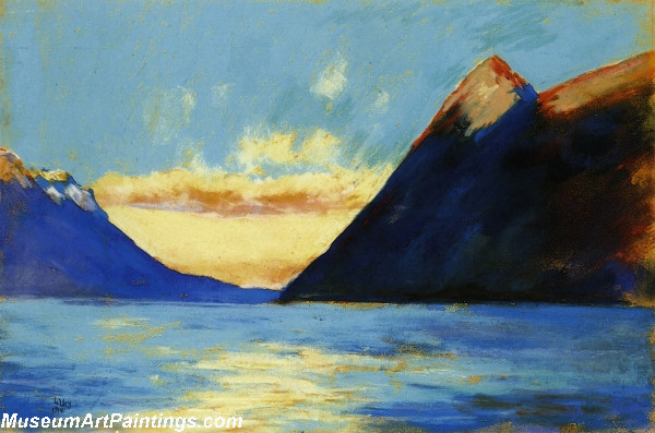 Landscape Paintings Lake Garda with Mount Baldo