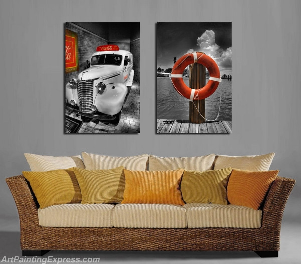 Landscape Paintings Modern Wall Art Canvas Prints Sets Of 2 LPNA012