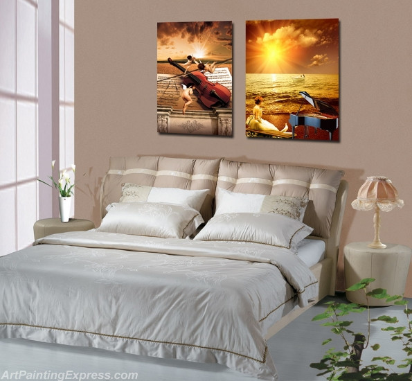 Landscape Paintings Modern Wall Art Canvas Prints Sets Of 2 LPNA013