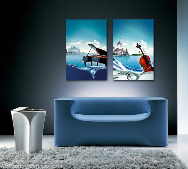 Landscape Paintings Modern Wall Art Canvas Prints Sets Of 2 LPNA02