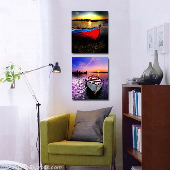 Landscape Paintings Modern Wall Art Canvas Prints Sets Of 2 LPNA05