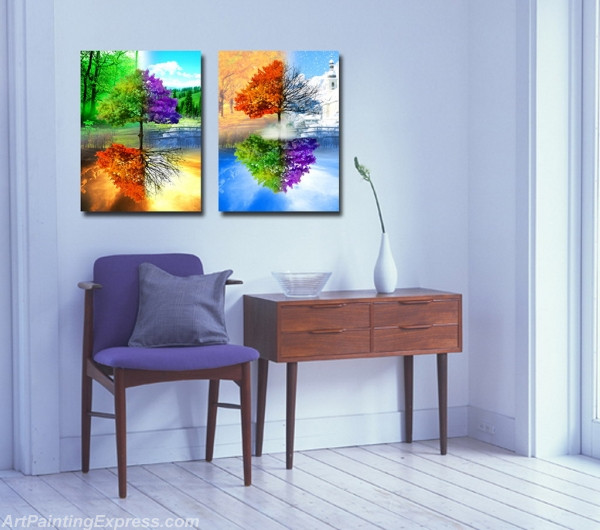 Landscape Paintings Modern Wall Art Canvas Prints Sets Of 2 LPNA07