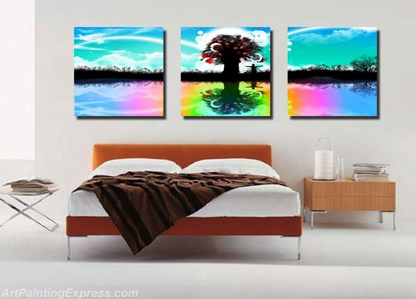 Landscape Paintings Modern Wall Art Canvas Prints Sets Of 3 LPNA54