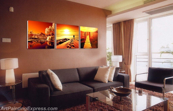 Landscape Paintings Modern Wall Art Canvas Prints Sets Of 3 LPNA59