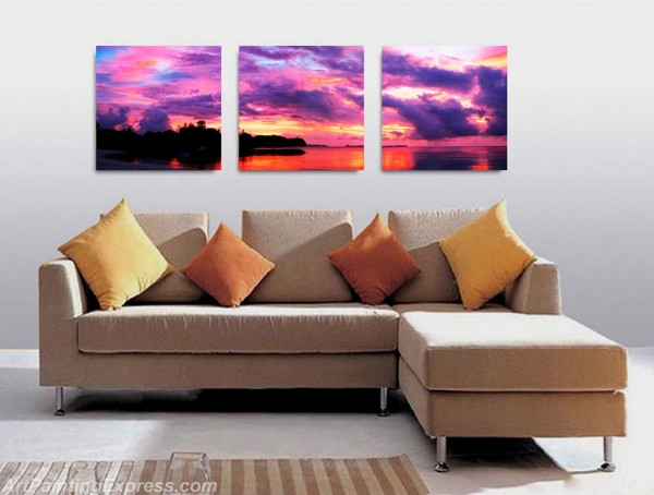 Landscape Paintings Modern Wall Art Canvas Prints Sets Of 3 LPNA61