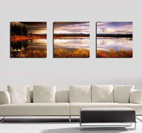 Landscape Paintings Modern Wall Art Canvas Prints Sets Of 3 LPNA62