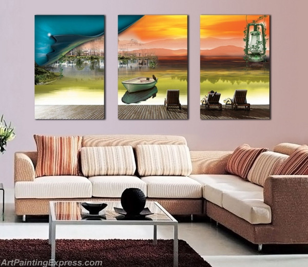 Landscape Paintings Modern Wall Art Canvas Prints Sets Of 3 LPNA67