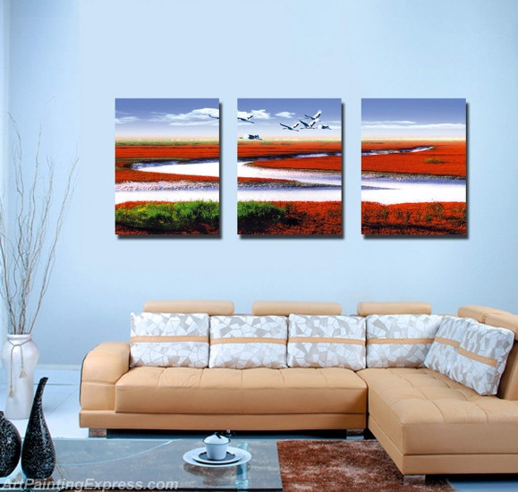 Landscape Paintings Modern Wall Art Canvas Prints Sets Of 3 LPNA70