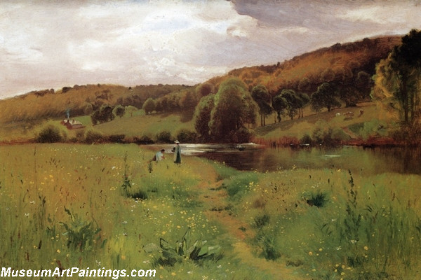 Landscape Paintings Springtime on the Thames England