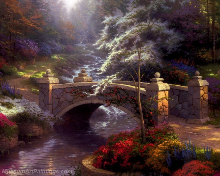 Landscape Paintings bridge of hope Garden Paintings