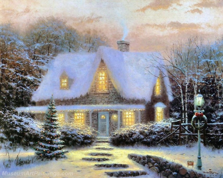 Landscape Paintings christmas eve Garden Paintings