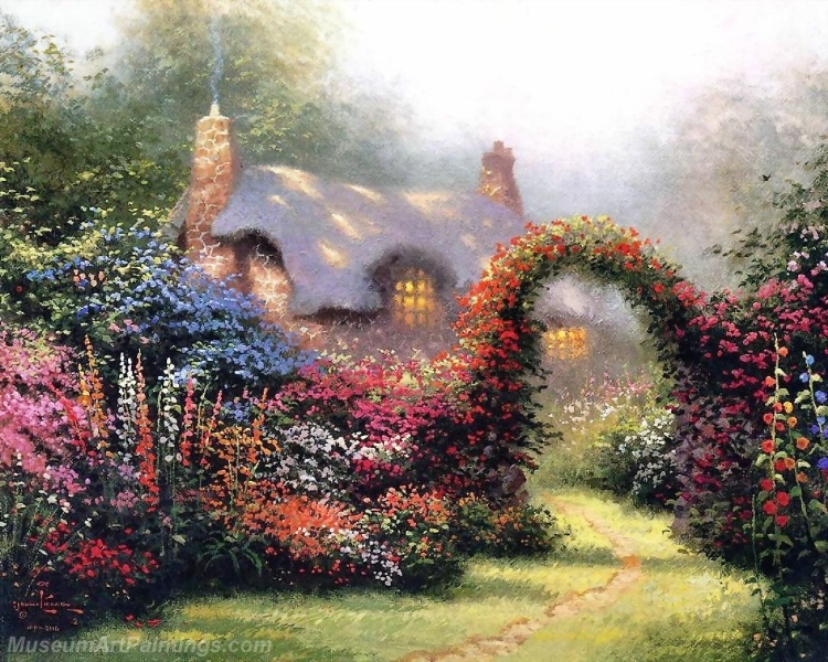 Landscape Paintings glory of morning Garden Paintings