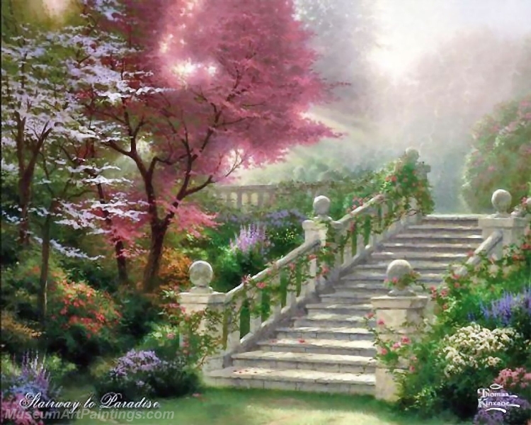 Landscape Paintings stairway to paradise Garden Paintings