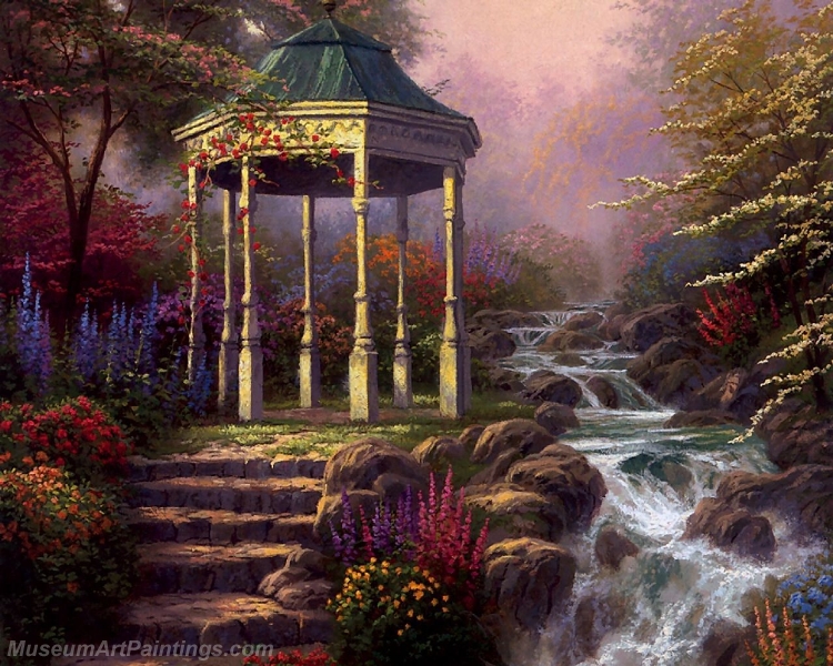 Landscape Paintings sweetheart gazebo Garden Paintings