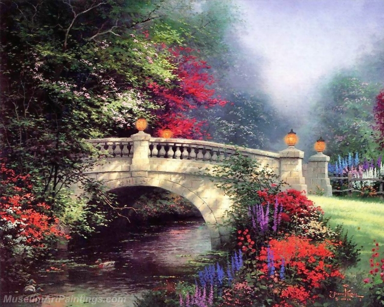 Landscape Paintings the broadwater bridge thomashire Garden Paintings