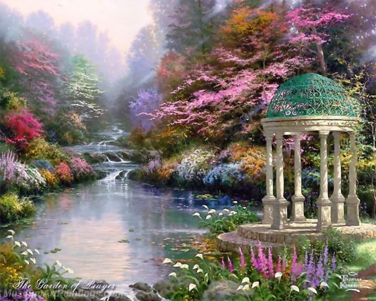 Landscape Paintings the garden of prayer Garden Paintings