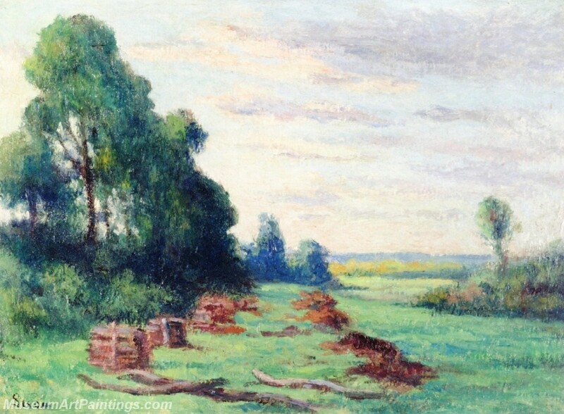 Landscape near Rolleboise Painting