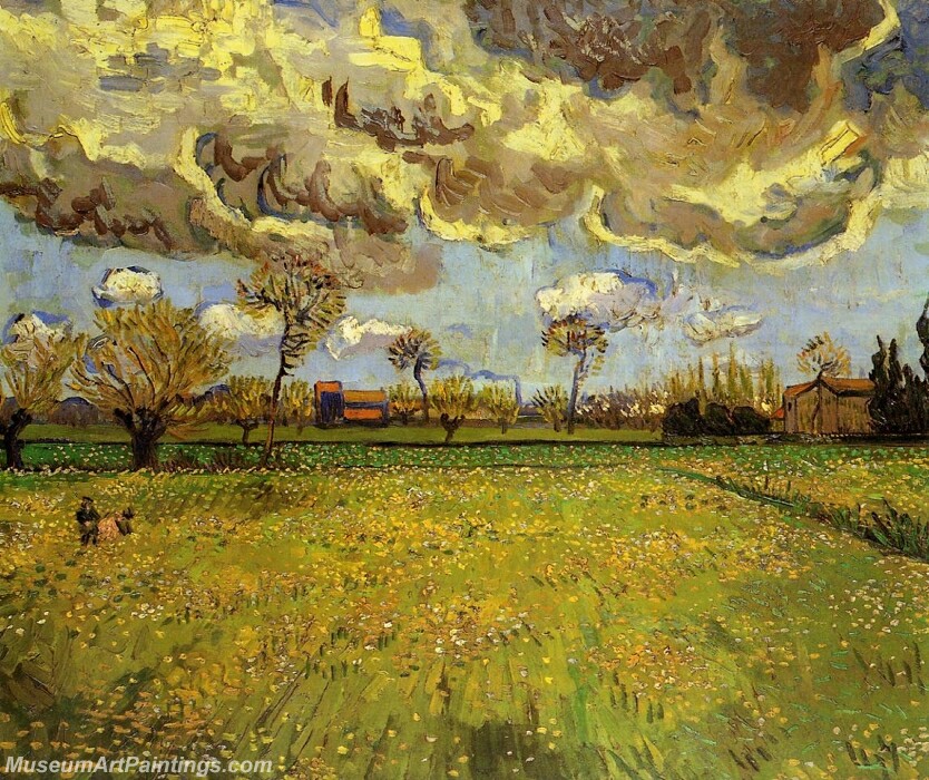 Landscape under a Stormy Sky Painting