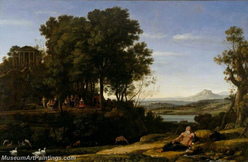 Landscape with Apollo and the Muses Painting