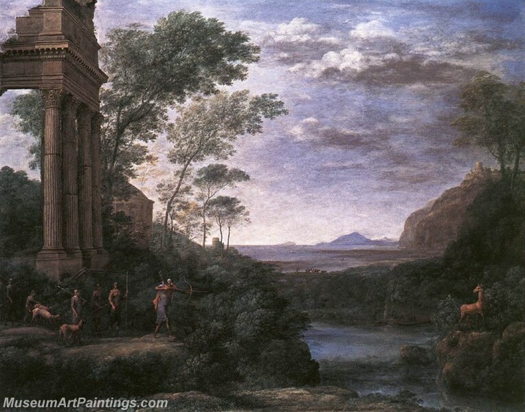 Landscape with Ascanius Shooting the Stag of Sylvia Painting