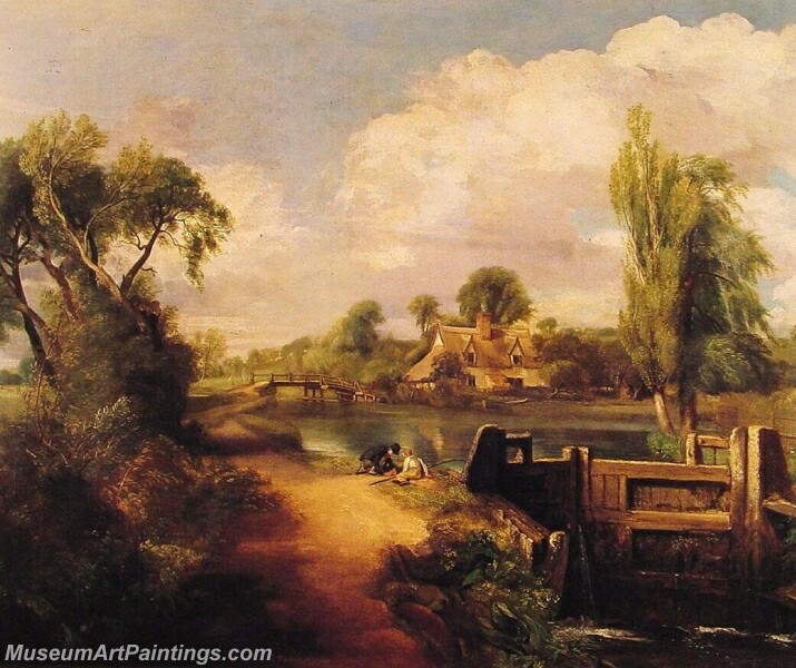 Landscape with Boys Fishing Painting