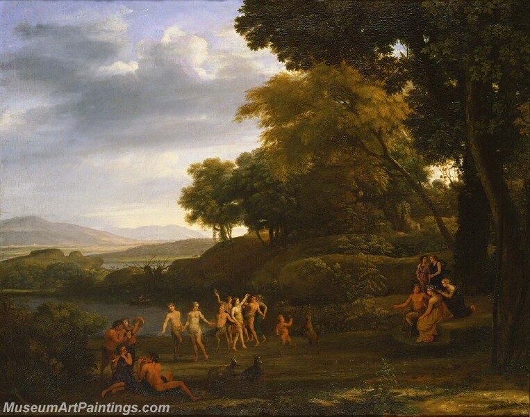 Landscape with Dancing Satyrs and Nymphs Painting