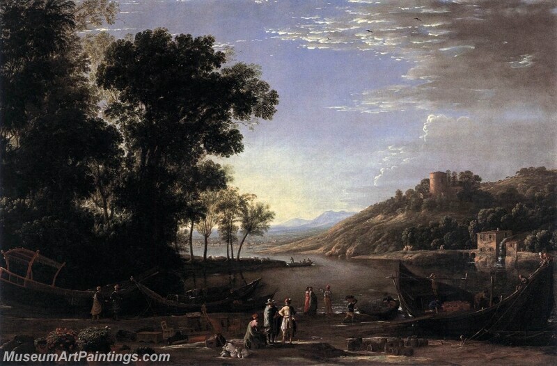 Landscape with Merchants Painting