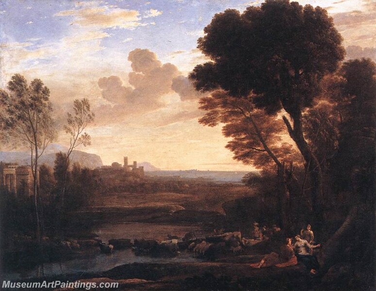 Landscape with Paris and Oenone Painting