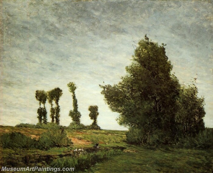 Landscape with Poplars Painting