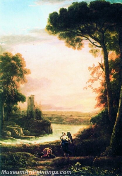 Landscape with Tobias and the Archangel Raphael Painting