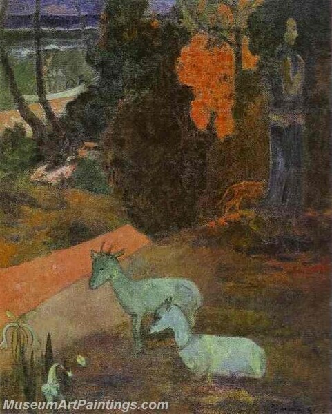 Landscape with Two Goats Painting