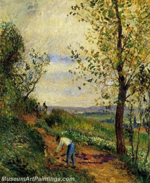 Landscape with a Man Digging Painting