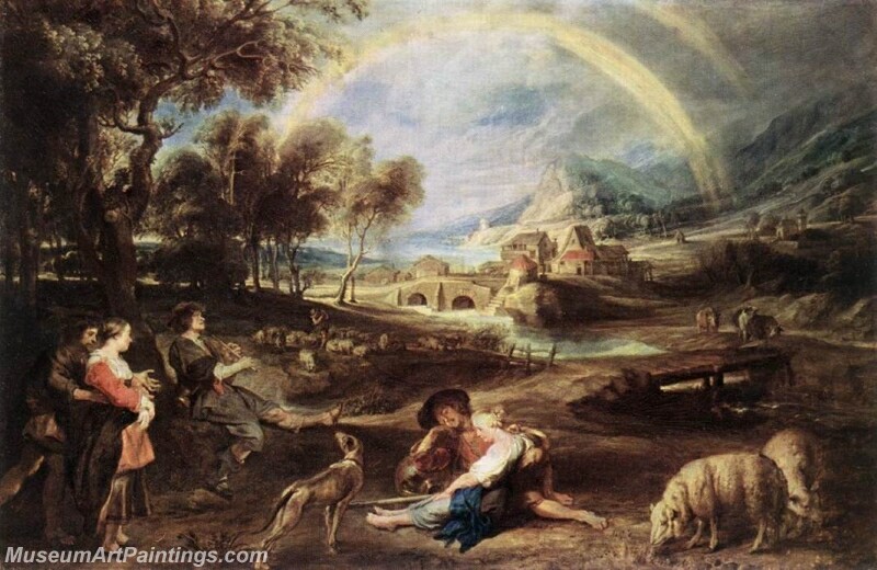 Landscape with a Rainbow Painting