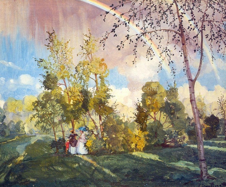 Landscape with a Rainbow by Konstantin Somov