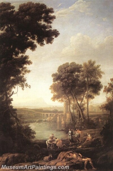 Landscape with the Finding of Moses Painting