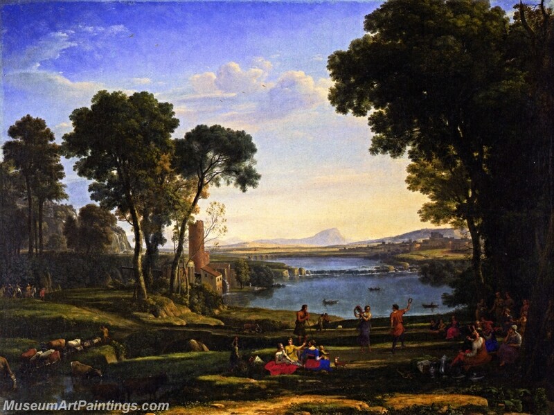 Landscape with the Marriage of Isaac and Rebecca Painting