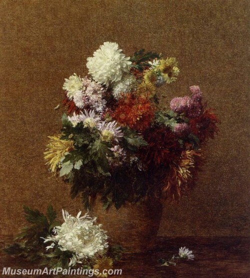 Large Bouquet of Chrysanthemums Painting