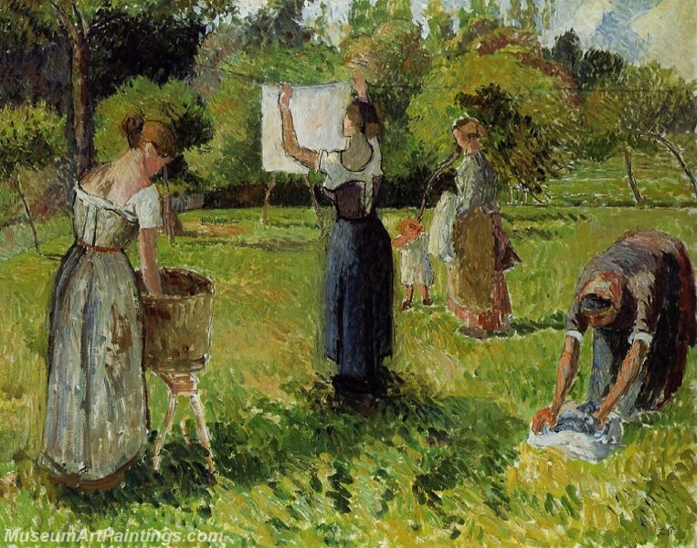 Laundresses at Eragny Painting