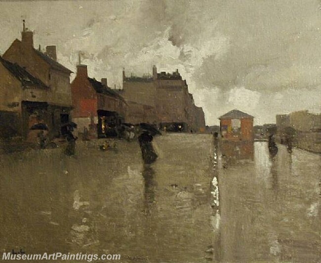 Le Boulevard sous la Pluie Painting