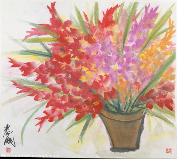 Lin Fengmian Gladioli Painting