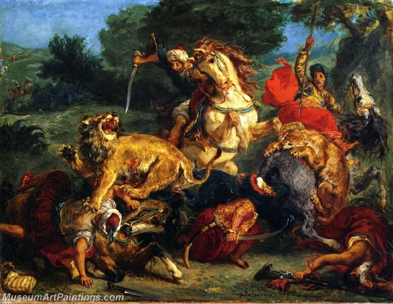 Lion Hunt Painting