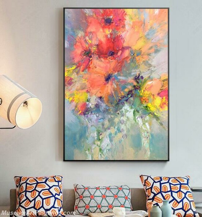 Living Room Paintings for Sale Abstract Flower Painting B54