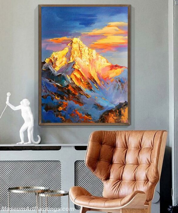 Living Room Paintings for Sale Snow Mountain of Sunrise Landscape Paintings