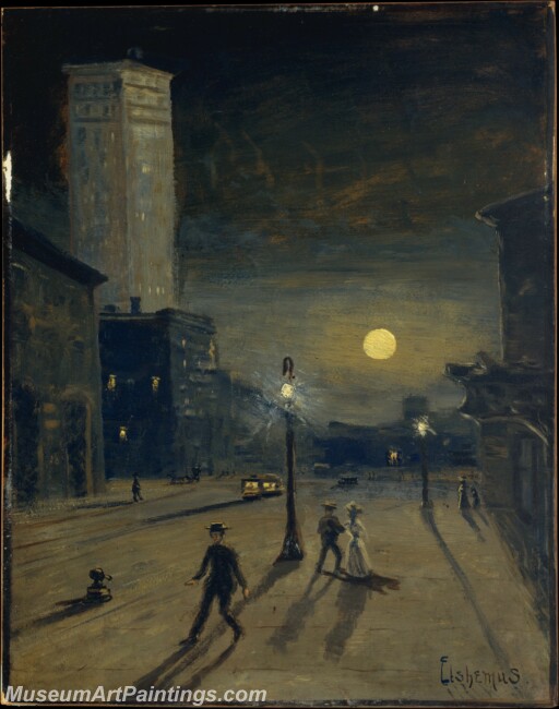 Louis Michel Eilshemius New York at Night Painting