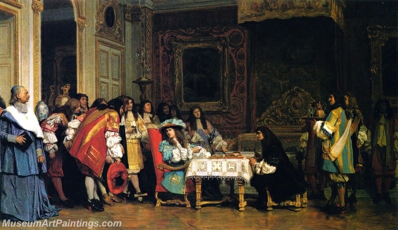 Louis XIV and Moliere Painting