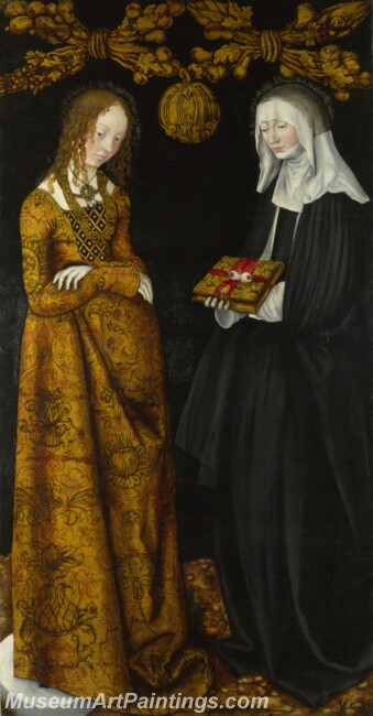 Lucas Cranach Elder Saints Christina and Ottilia Painting