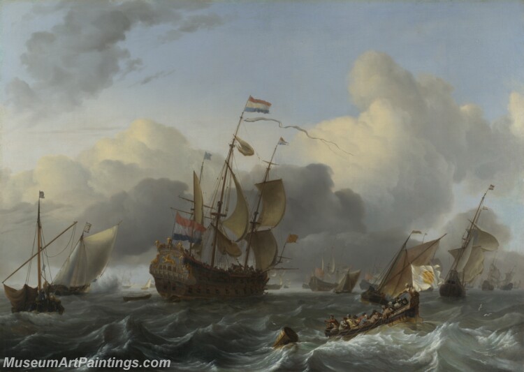 Ludolf Bakhuizen The Eendracht and a Fleet of Dutch Men of war Painting