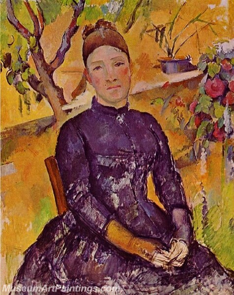 Madame Cezanne in the Conservatory Painting