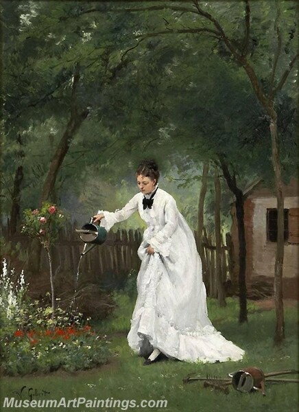 Madame Gilbert in the Garden Painting